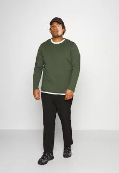 Pier One 2 PACK - Bluzka Z Długim Rękawem - Dark Green/dark Blue