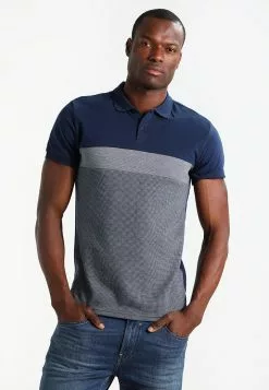 Pier One Koszulka Polo - Dark Blue/mottled Grey