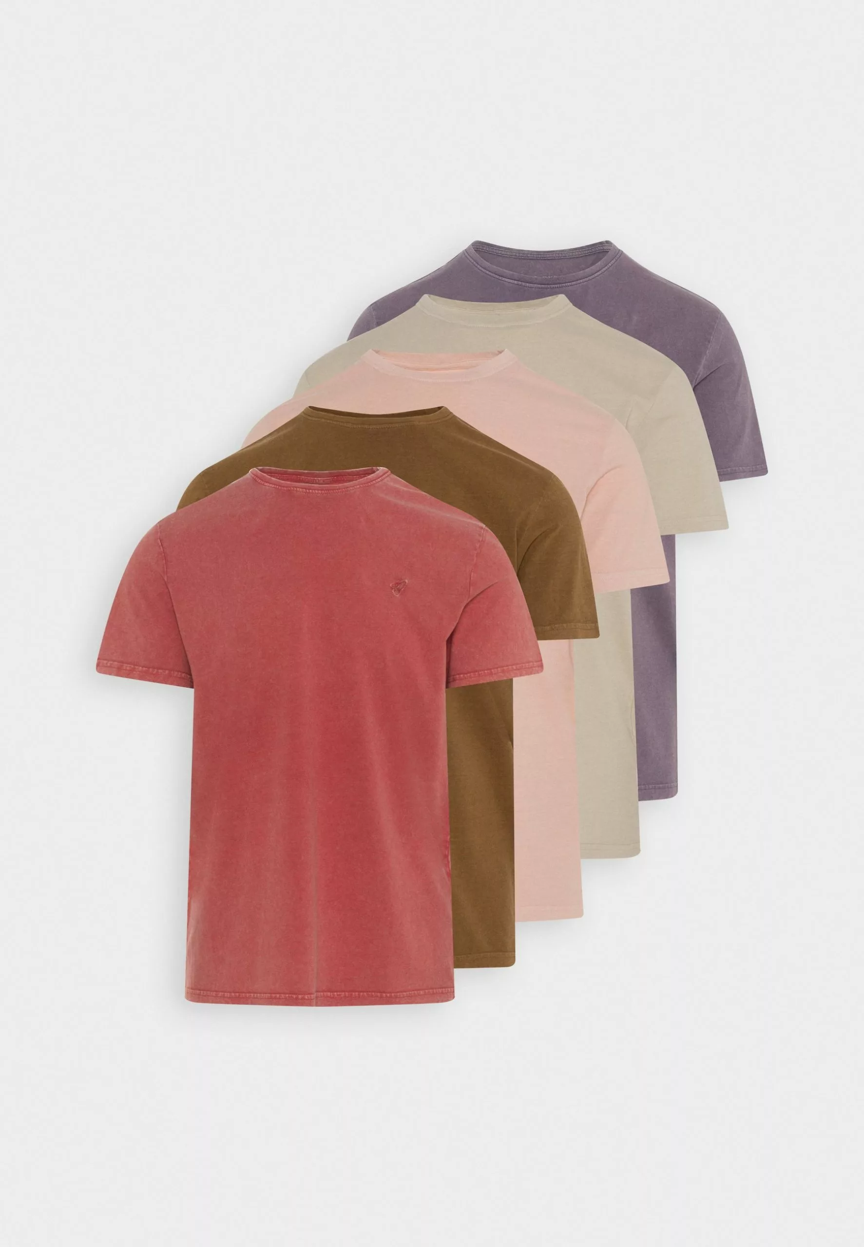 Pier One 5 PACK - T-shirt Basic - Off-white/lilac/light Red 10 Pier One 5 PACK - T-shirt Basic - Off-white/lilac/light Red - obrazek 8