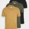 Pier One 3 PACK - Koszulka Polo - Camel/khaki/black -Pier One Sklep 16db92ea73b9462093a7b59928d23834