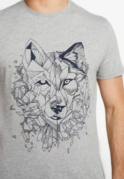 Pier One T-shirt Z Nadrukiem - Mottled Grey -Pier One Sklep 19bac3e87c214150932db03a2c67e58e