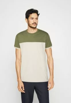 Pier One T-shirt Z Nadrukiem - Khaki/off-white