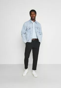 Pier One TRICOLORE TRIM POLO - Koszulka Polo - Light Blue