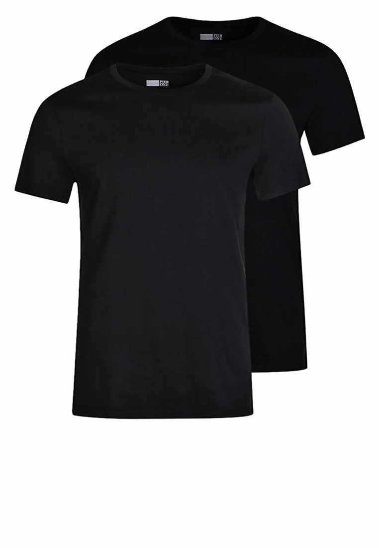 Pier One 2 PACK - T-shirt Basic - Black 3 Pier One 2 PACK - T-shirt Basic - Black