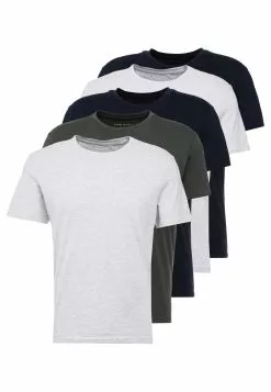 Pier One 5 PACK - T-shirt Basic - Dark Blue/grey/khaki -Pier One Sklep 325cf046ffc64432affa66ab60fd39f6