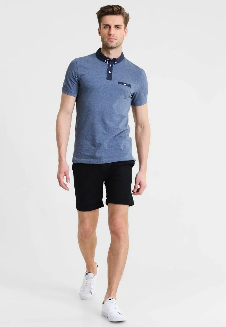 Pier One Koszulka Polo - Blue Melange 4 Pier One Koszulka Polo - Blue Melange - obrazek 2