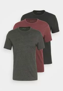Pier One 3 PACK - T-shirt Basic - Black/mottled Dark Grey/bordeaux 16 Pier One 3 PACK - T-shirt Basic - Black/mottled Dark Grey/bordeaux -Pier One Sklep 3a3d359b577841e6a576172d8b53126f
