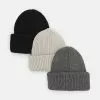 Pier One UNISEX 3 PACK - Czapka - Black/dark Grey/off-white -Pier One Sklep 452f7f26e6c34026b112dcd8b7ade1db