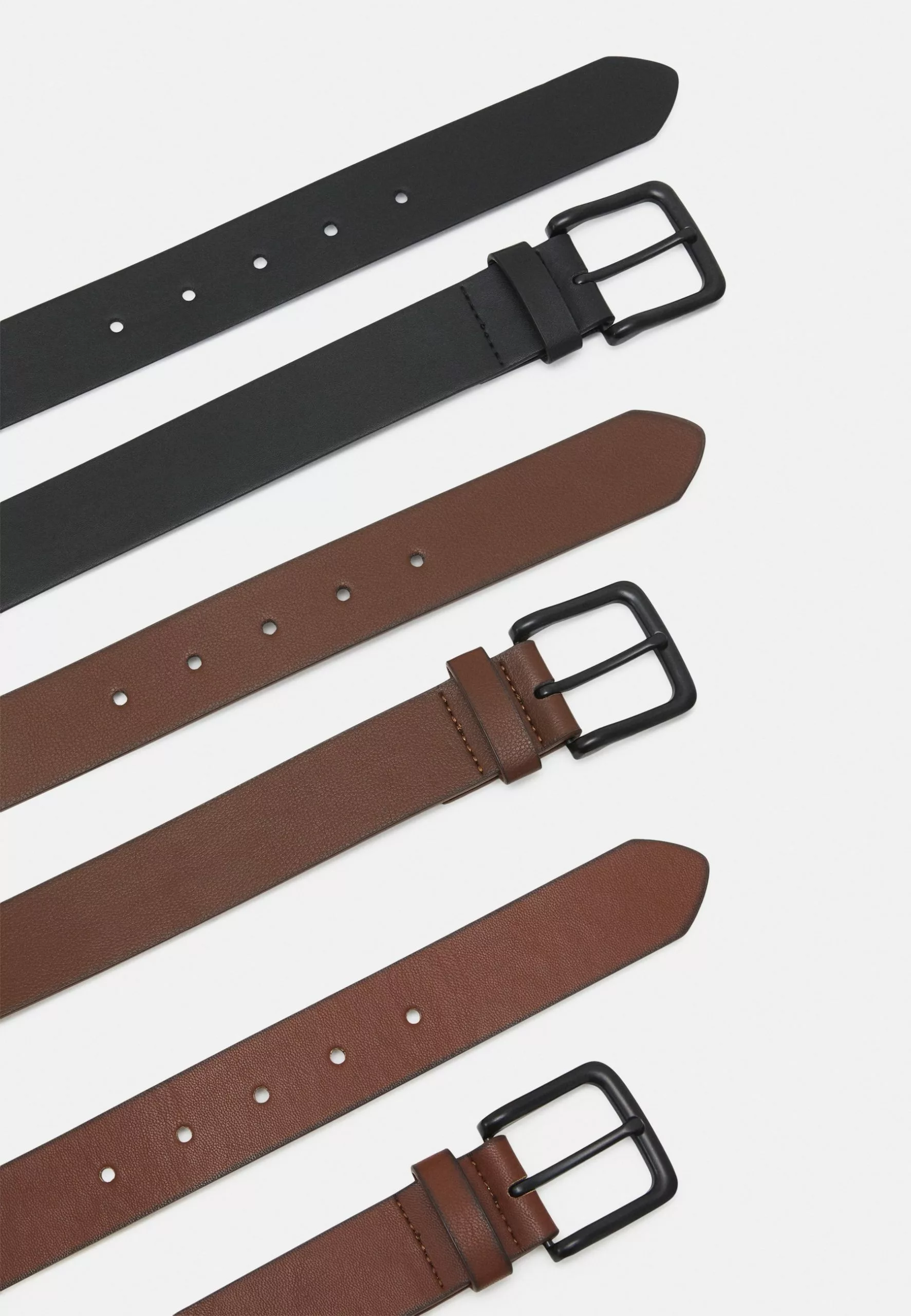 Pier One 3 PACK UNISEX - Pasek - Black/brown /cognac 3 Pier One 3 PACK UNISEX - Pasek - Black/brown /cognac