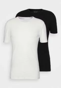 Pier One SLIM FIT RIBBED T-SHIRT 2 PACK - T-shirt Basic - White/black 12 Pier One SLIM FIT RIBBED T-SHIRT 2 PACK - T-shirt Basic - White/black -Pier One Sklep bfa677da41c14e1ebbe1df5382fc7cd3