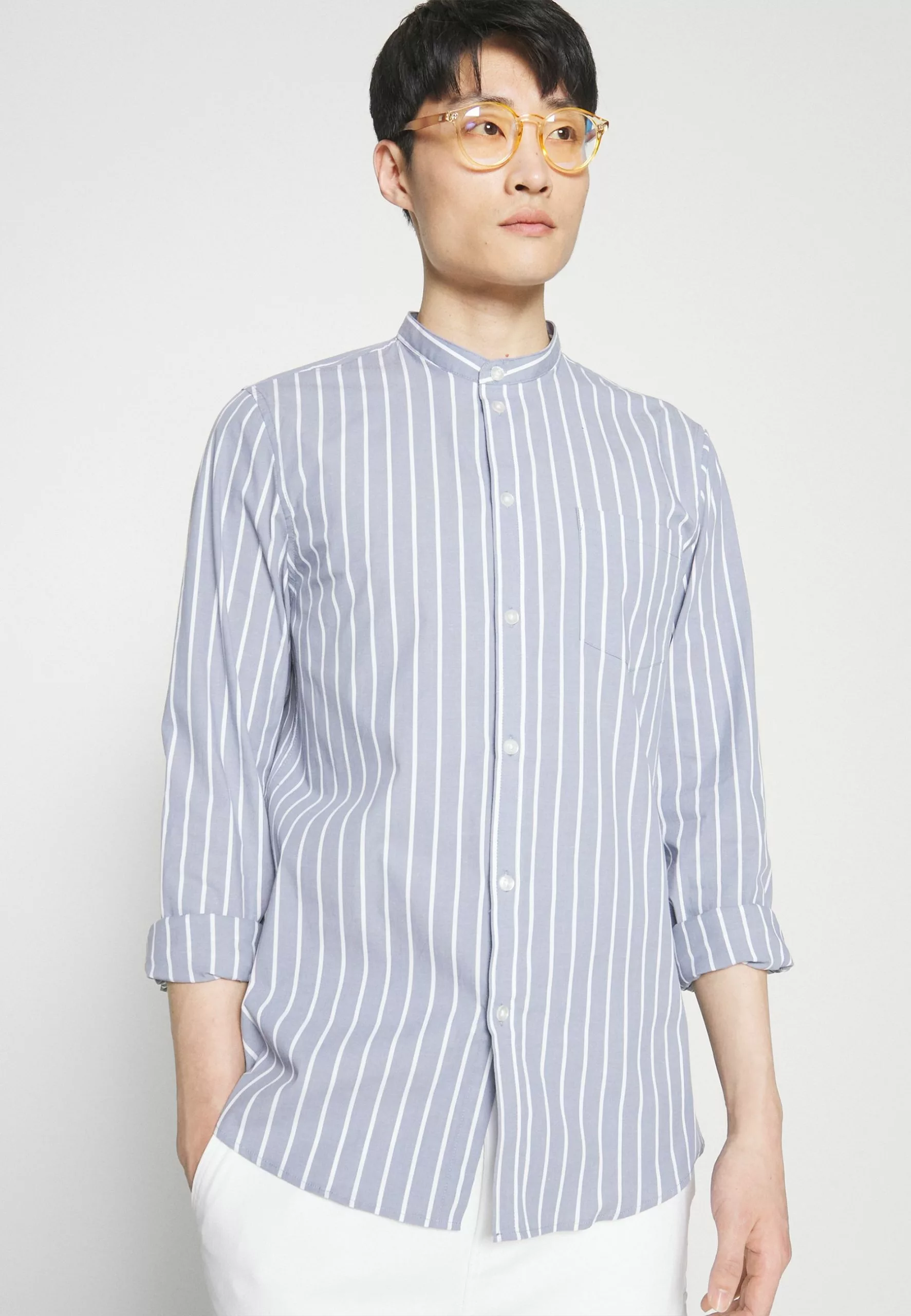 Pier One MUSCLE FIT STAND - Koszula - Blue 6 Pier One MUSCLE FIT STAND - Koszula - Blue - obrazek 4