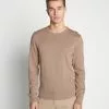 Pier One BASIC CREWNECK - Sweter - Mottled Beige