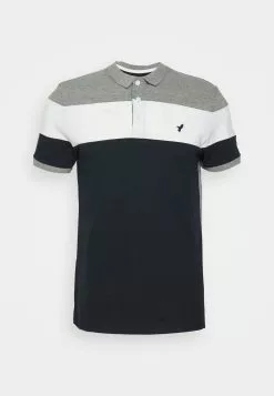 Pier One Koszulka Polo - Grey/white/dark Blue