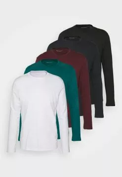 Pier One 5 PACK - Bluzka Z Długim Rękawem - White/dark Blue/black -Pier One Sklep d83220e9e54d43fcb8998bbd6af96e96