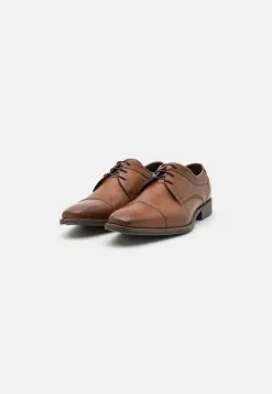 Pier One LEATHER - Oksfordki - Cognac
