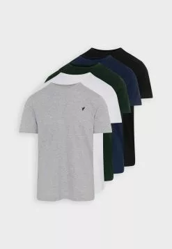 Pier One 5 PACK - T-shirt Basic - White/ark Green/blue -Pier One Sklep ec9f5ea8a1c14a7d833423c8e43ff5c2