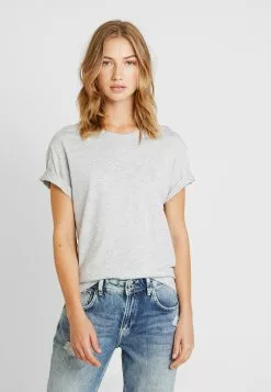 Pier One T-shirt Basic - Light Grey Melange -Pier One Sklep edbf73fabfc34c2cba228dd7d15b17ff