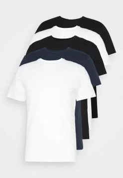 Pier One 5 PACK - T-shirt Basic - Black/white/blue -Pier One Sklep f1b37127ec2d45f98139c878d4f29450
