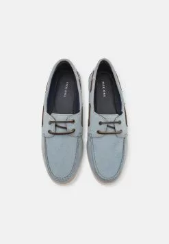 Pier One LEATHER UNISEX - Buty żeglarskie - Light Blue -Pier One Sklep f9d32a9421f446489ef4a9cccd925d15