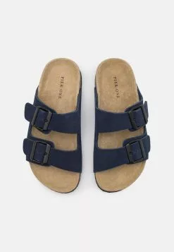 Pier One LEATHER UNISEX - Kapcie - Dark Blue -Pier One Sklep feb43abb471d45779a9fed9dbe6c4c2c